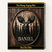 森林に覆われた山々のムースの彫刻 ノートブック (裏面)