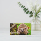 森林のかわいく小さいハリネズミ 名刺 (スタンド正面)