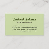 森林のかわいく小さいハリネズミ 名刺 (裏面)