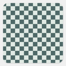 森林のような深い緑の moss チェック柄 スクエアシール
