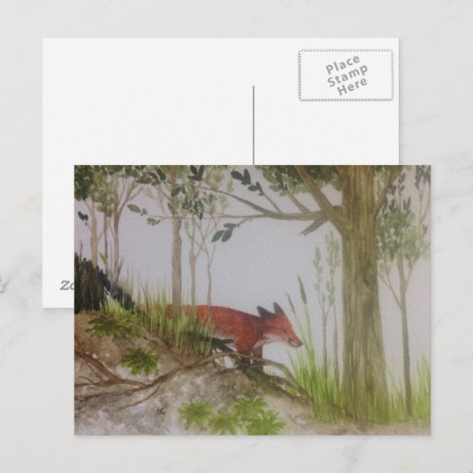 森林のキツネ ポストカード (正面/裏面)