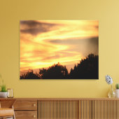 森林のキャンバスに日没を印刷 キャンバスプリント (インサイチュ (リビング))