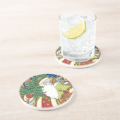 森林のサンタクロース鹿ヴィンテージクリスマス コースター (側面)