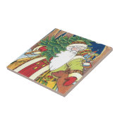 森林のサンタクロース鹿ヴィンテージクリスマス タイル (側面)