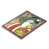 森林のサンタクロース鹿ヴィンテージクリスマス ノートブック (左側)