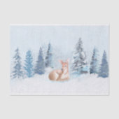 森林のシックな冬の水彩画のシカ 薄葉紙 (正面)