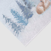 森林のシックな冬の水彩画のシカ 薄葉紙 (詳細)