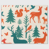 森林のシルエット ラッピングペーパー (フラット)