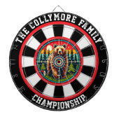 森林のターゲットで円形の灰色 ダーツボード (正面)