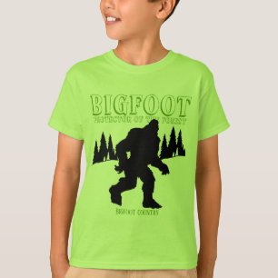 森林のビッグフットの国の保護装置 Tシャツ