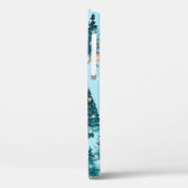 森林の冬の村と継ぎ目のない模様 Case-Mate iPhoneケース (裏面 / 左)