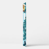 森林の冬の村と継ぎ目のない模様 Case-Mate iPhoneケース (裏面 / 右)