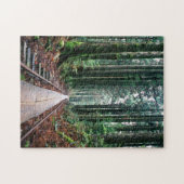 森林の列車トラック ジグソーパズル (横)