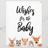 森林の動物がベビーの標識を望む (正面/裏面)