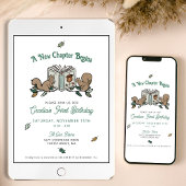 森林の動物たち　新章スタート　ファーストバースデー 招待状