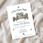 森林の動物たち　新章スタート　ファーストバースデー 招待状