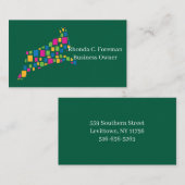 森林の動物のテーマとセージモダングリーン 名刺 (正面/裏面)