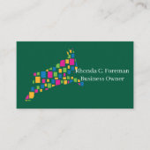 森林の動物のテーマとセージモダングリーン 名刺 (正面)