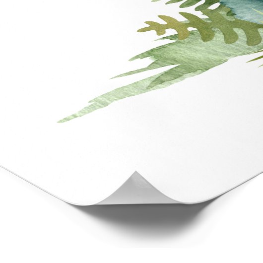 森林の動物の鹿のかわいい名前 ポスター (角)