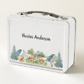 森林の動物の鹿のかわいい名前 メタルランチボックス (裏面)