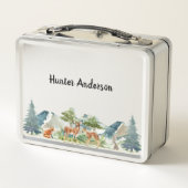 森林の動物の鹿のかわいい名前 メタルランチボックス (裏面)