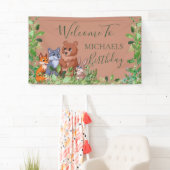 森林の動物は背景バナーを歓迎 横断幕 (インサイチュ)