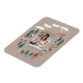 森林の北欧動物の雪クリスマス マグネット (左側)