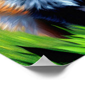 森林の印象派ベビーキツネ ポスター (角)