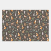 森林の可耕林動物緑のベビー ラッピングペーパーシート (正面3)