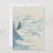 森林の山の素朴モダン結婚式招待状 招待状 (正面)