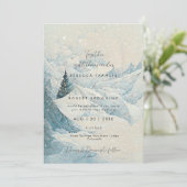 森林の山の素朴モダン結婚式招待状 招待状 (スタンド正面)