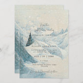 森林の山の素朴モダン結婚式招待状 招待状 (正面/裏面)