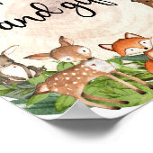 森林の木のカードとギフトのサイン ポスター (角)