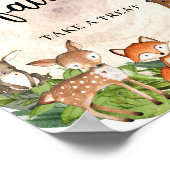 森林の木の木の木の切り絵の看板 ポスター (角)