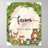 森林の木の木の木の切り絵の看板 ポスター (正面)