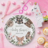 森林の森の友人の赤ちゃんシャワー ペーパープレート (パーティー)