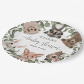 森林の森の友人の赤ちゃんシャワー ペーパープレート (アングル)