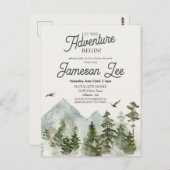 森林の森の赤ちゃんシャワー招待状 ポストカード (正面/裏面)