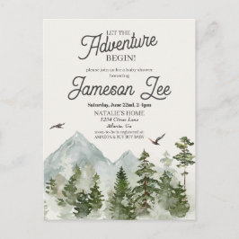 森林の森の赤ちゃんシャワー招待状 ポストカード