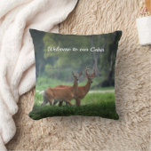 森林の森の鹿 クッション (ブランケット)