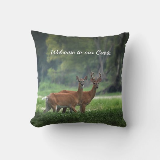 森林の森の鹿 クッション (正面)