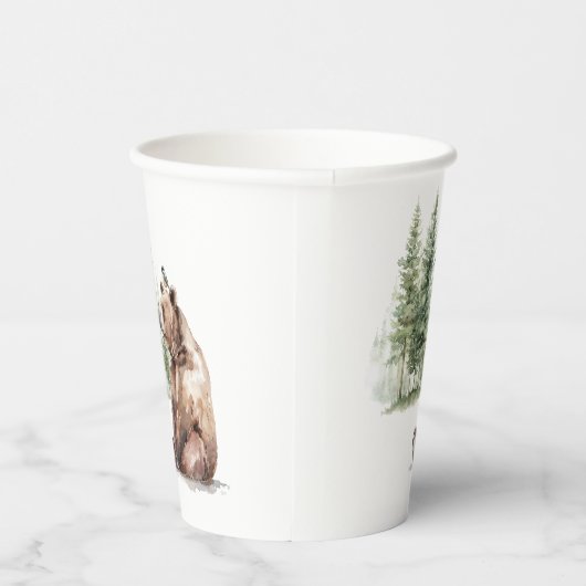 森林の森林動物 | ベビーシャワー 紙コップ (右)