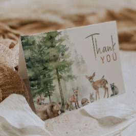 森林の森林動物 | 折り曲げ誕生日 サンキューカード