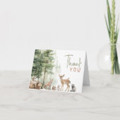森林の森林動物 | 折り曲げ誕生日 サンキューカード (正面)