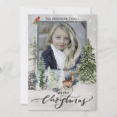 森林の森林地帯のクリスマス写真 シーズンカード (正面)