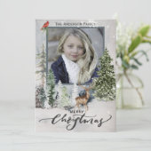 森林の森林地帯のクリスマス写真 シーズンカード (スタンド正面)