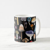 森林の植物：水色のキノコ、離れパター コーヒーマグカップ (正面右)