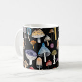 森林の植物：水色のキノコ、離れパター コーヒーマグカップ (正面左)