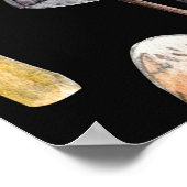 森林の植物：水色のキノコ、離れパター ポスター (角)