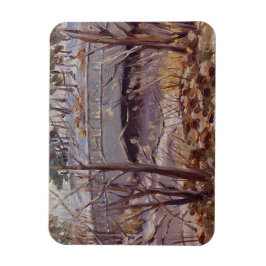 森林の橋の雪景色セントルイス マグネット